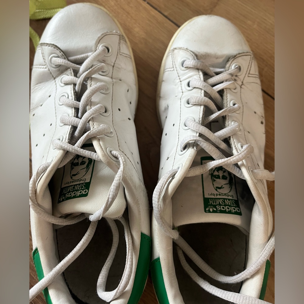 Adidas White Green Stan Smith Sneakers - Picture 7 of 12